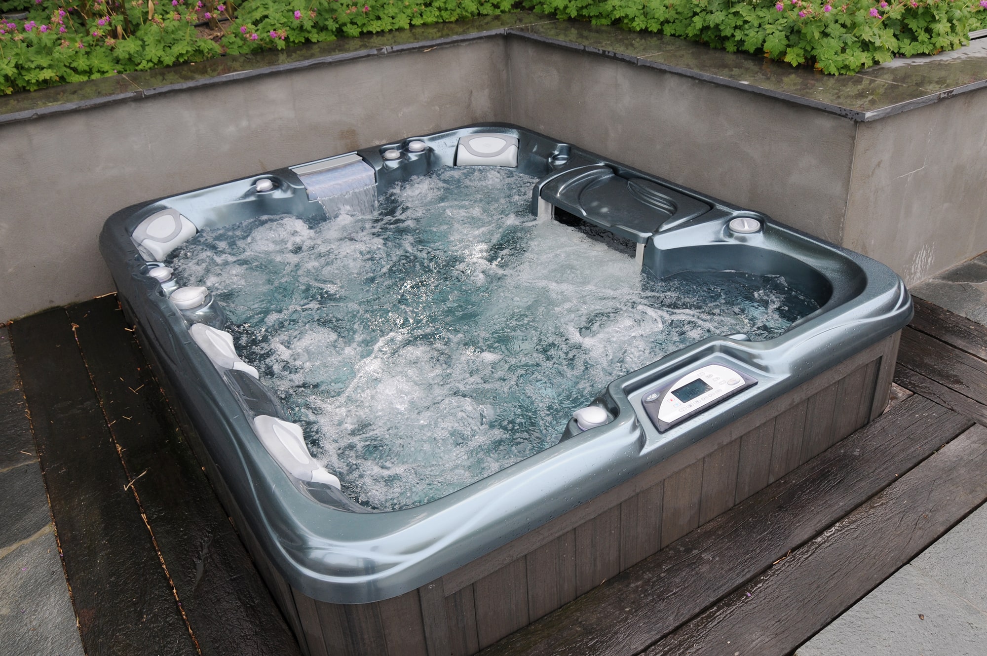 Sundance Spas installation garden deck