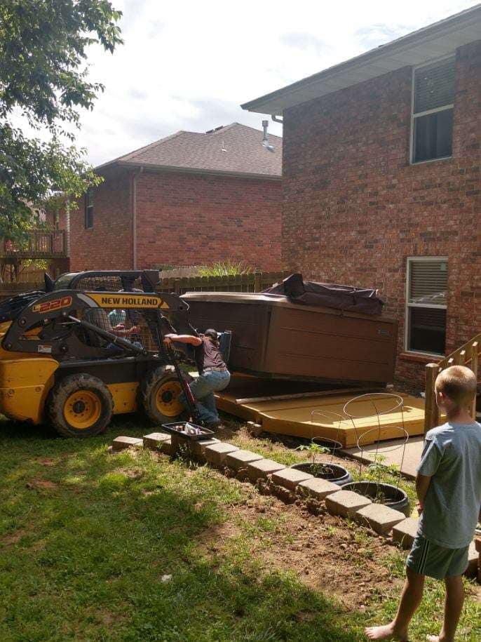 Hot tub in backyard Installation in Springfield MO