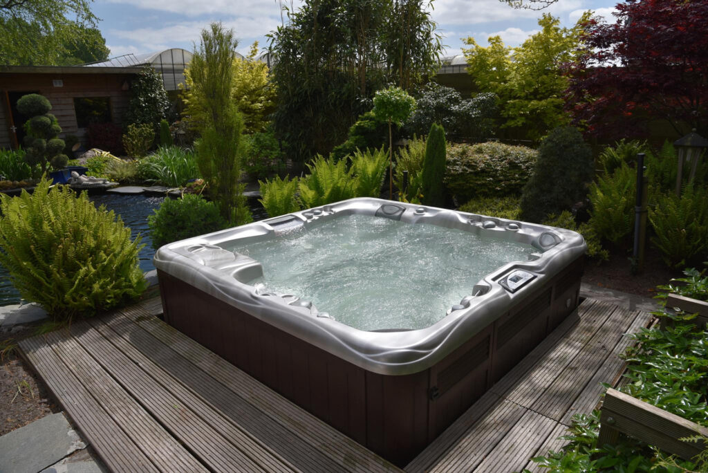 Sundance spa sunken deck installation