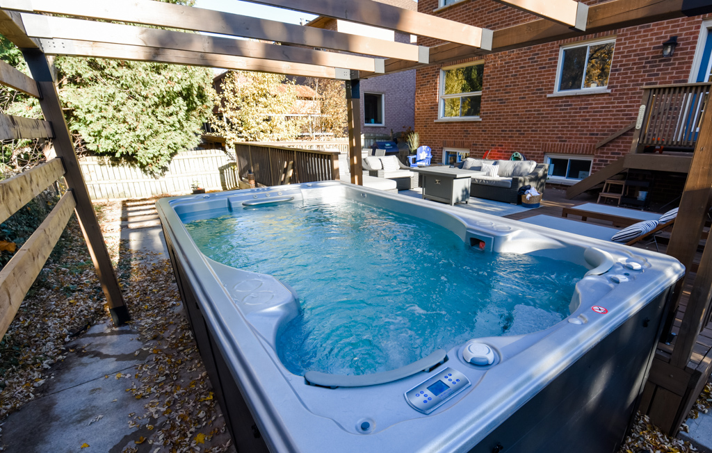 swimlife swim spa under gazebo