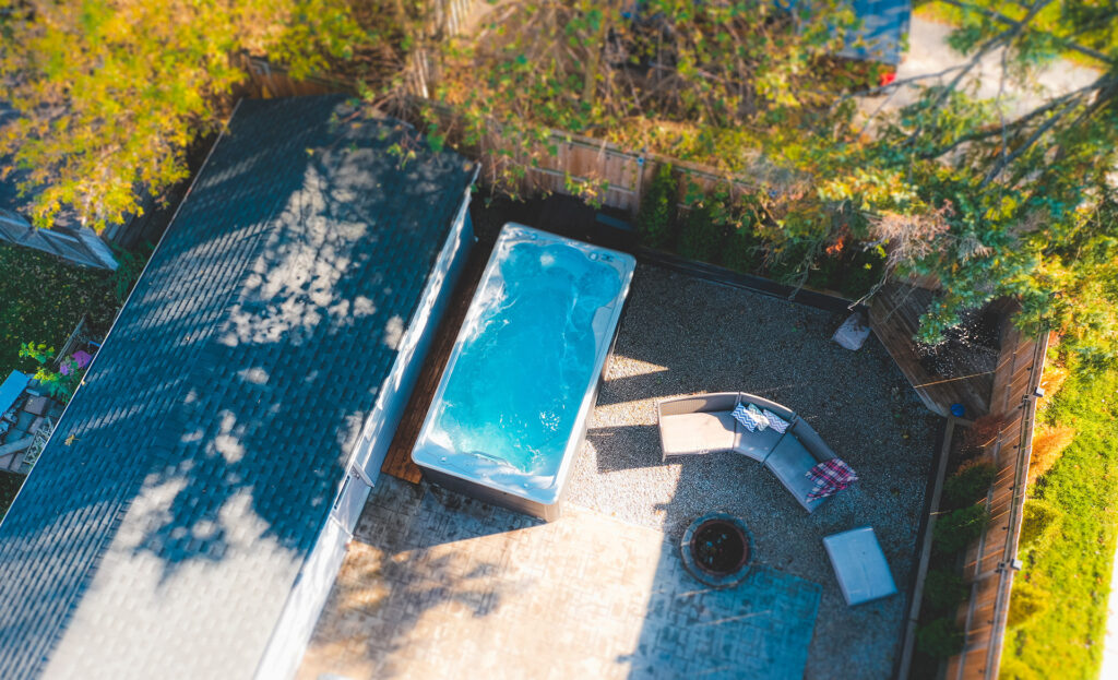 overview shot of swimlife swim spa